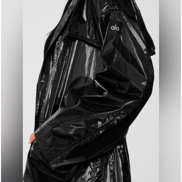 Alo yoga Metallic Break Line Trench black size XS - Picture 13 of 13